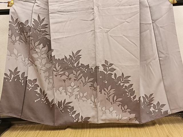 平和屋着物●訪問着　草葉シルエット　正絹　逸品　BAAY1050mz
