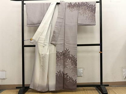 平和屋着物●訪問着　草葉シルエット　正絹　逸品　BAAY1050mz