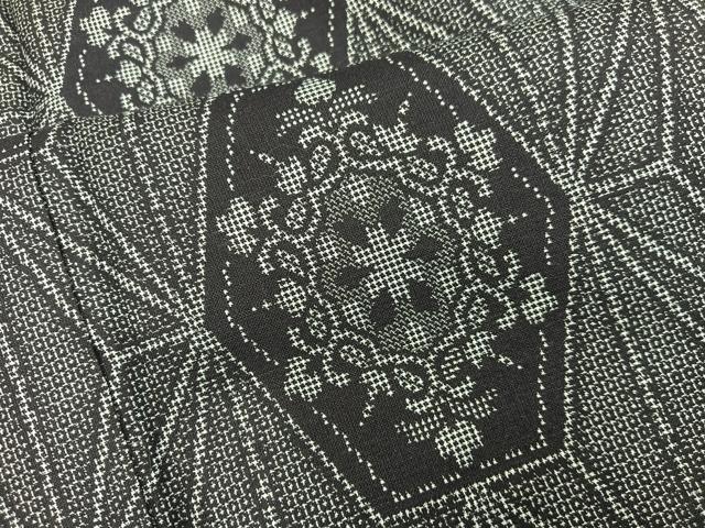 平和屋着物■上質な紬　100亀甲　草花文　正絹　逸品　BAAY1052mz