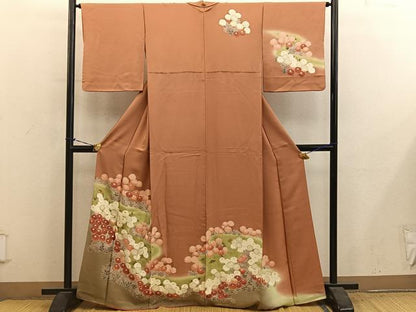 平和屋着物●訪問着　菊花文　暈し染め　金彩　正絹　逸品　BAAY1056mz