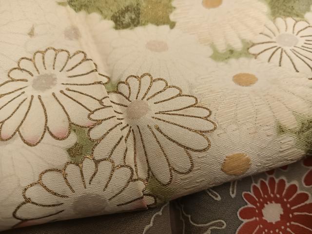 平和屋着物●訪問着　菊花文　暈し染め　金彩　正絹　逸品　BAAY1056mz