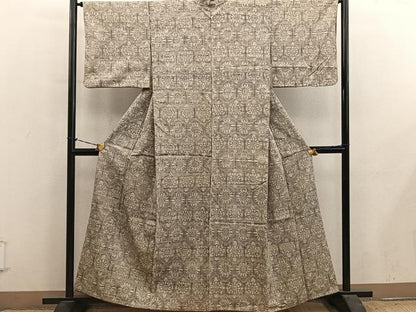 平和屋着物■上質な紬　亀甲花文　正絹　逸品　BAAY1057mz