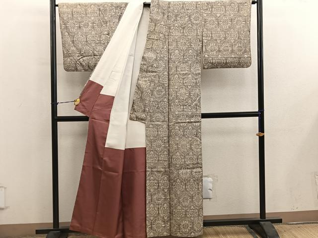 平和屋着物■上質な紬　亀甲花文　正絹　逸品　BAAY1057mz