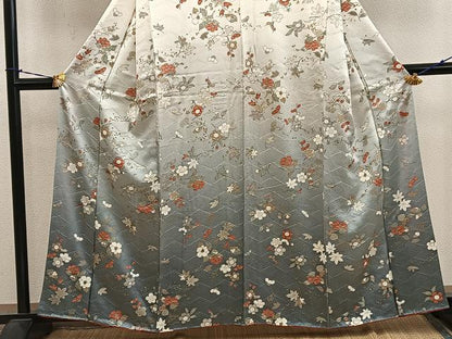 平和屋着物●訪問着　梅花文　暈し染め　暈し染め　正絹　逸品　BAAY1061mz