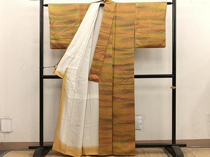 平和屋着物■上質な小紋　横段文　暈し染め　正絹　逸品　BAAY1062mz