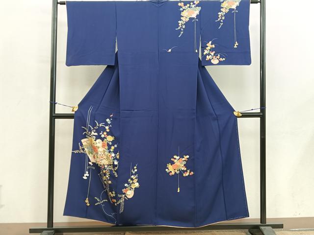 平和屋着物■訪問着　檜扇花文　金彩　正絹　逸品　BAAY1063mz
