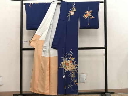 平和屋着物■訪問着　檜扇花文　金彩　正絹　逸品　BAAY1063mz