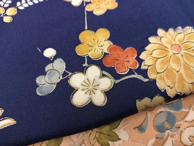 平和屋着物■訪問着　檜扇花文　金彩　正絹　逸品　BAAY1063mz