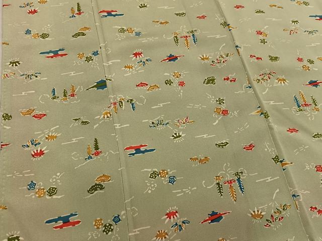 平和屋着物■上質な小紋　型染め　エ霞花文　正絹　逸品　BAAY1067mz