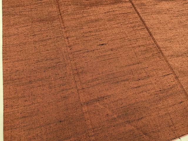 平和屋着物■上質な紬　赤茶色　正絹　逸品　BAAY1069mz