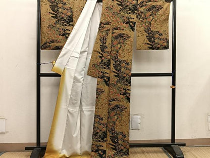 平和屋着物■上質な小紋　菊花文　正絹　逸品　BAAY1071mz