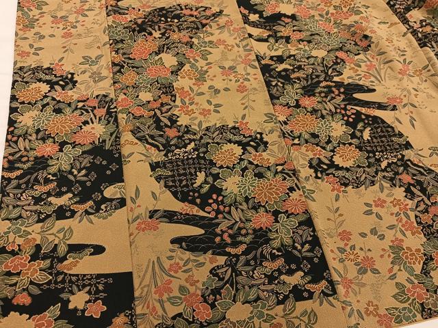 平和屋着物■上質な小紋　菊花文　正絹　逸品　BAAY1071mz