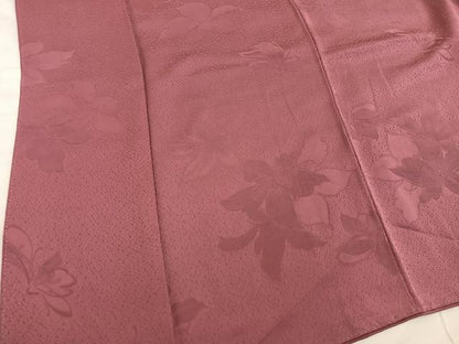 平和屋着物■上質な色無地　草花地紋　栗皮茶色　正絹　逸品　BAAY1073mz