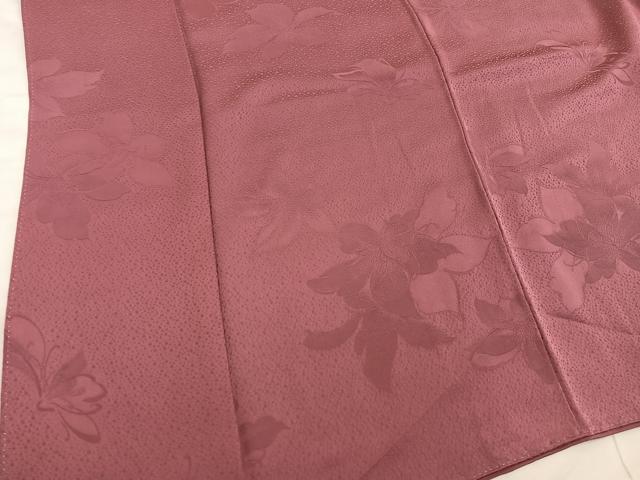 平和屋着物■上質な色無地　草花地紋　栗皮茶色　正絹　逸品　BAAY1073mz
