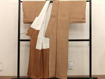 平和屋着物■上質な小紋　梅花文　正絹　逸品　BAAY1075mz