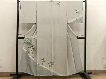 平和屋着物●十日町友禅　女流作家　遠田藤舟　訪問着　枝松文　暈し染め　やまと誂製　正絹　逸品　BAAY1078mz