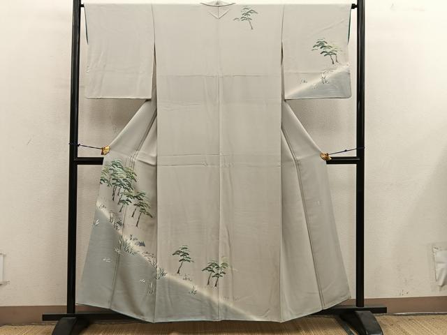 平和屋着物●十日町友禅　女流作家　遠田藤舟　訪問着　枝松文　暈し染め　やまと誂製　正絹　逸品　BAAY1078mz