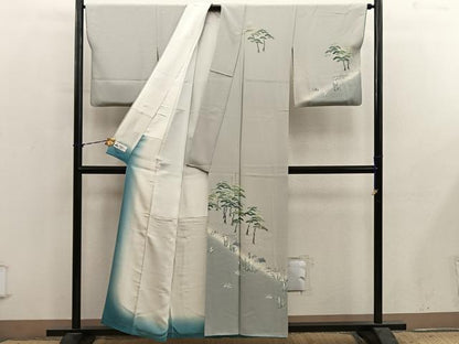 平和屋着物●十日町友禅　女流作家　遠田藤舟　訪問着　枝松文　暈し染め　やまと誂製　正絹　逸品　BAAY1078mz