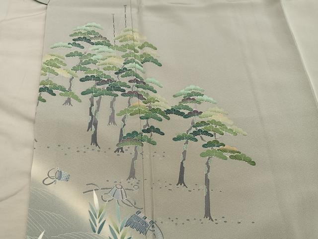 平和屋着物●十日町友禅　女流作家　遠田藤舟　訪問着　枝松文　暈し染め　やまと誂製　正絹　逸品　BAAY1078mz