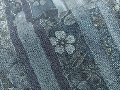 平和屋着物■上質な小紋　菊花文　鬼しぼ縮緬　松坂屋扱い　正絹　逸品　BAAY1081mz