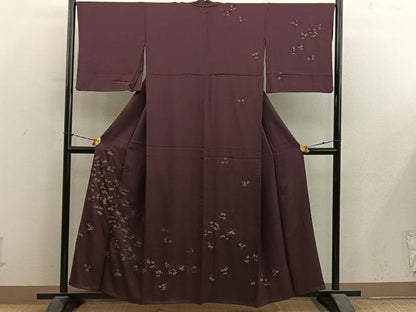 平和屋着物●訪問着　総刺繍　菊花文　金糸　正絹　逸品　BAAY1083mz