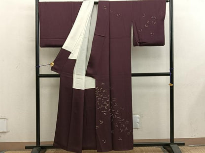 平和屋着物●訪問着　総刺繍　菊花文　金糸　正絹　逸品　BAAY1083mz