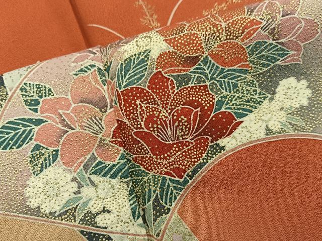平和屋着物■訪問着　地紙重ね花文　暈し染め　金彩　正絹　逸品　BAAY1084mz