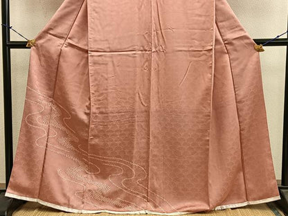 平和屋着物■訪問着　絞り　流水文　正絹　逸品　BAAY1085mz