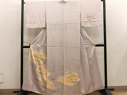 平和屋着物■訪問着　刺繍　飛鶴文　暈し染め　金彩　正絹　逸品　BAAY1091mz