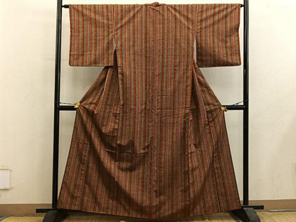 平和屋着物■上質な紬　間道　正絹　逸品　BAAY1093mz