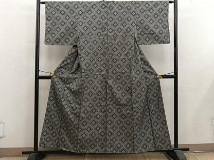 平和屋着物■上質な紬　7マルキ　蜀江花文　正絹　逸品　BAAY1097mz