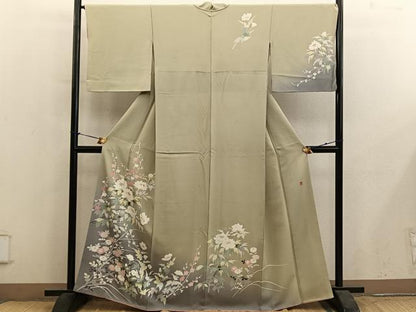 平和屋着物●訪問着　友禅　作家物　枝花文　暈し染め　正絹　逸品　BAAY1102mz