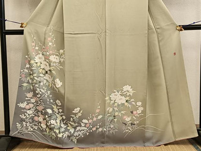 平和屋着物●訪問着　友禅　作家物　枝花文　暈し染め　正絹　逸品　BAAY1102mz