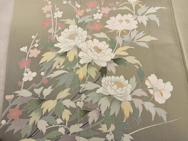 平和屋着物●訪問着　友禅　作家物　枝花文　暈し染め　正絹　逸品　BAAY1102mz