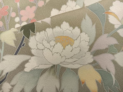 平和屋着物●訪問着　友禅　作家物　枝花文　暈し染め　正絹　逸品　BAAY1102mz