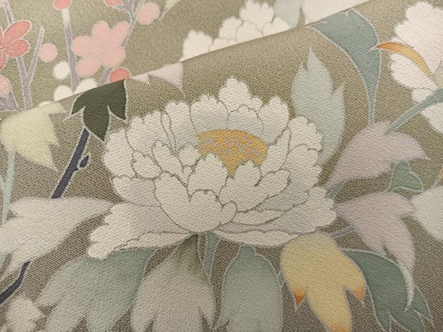 平和屋着物●訪問着　友禅　作家物　枝花文　暈し染め　正絹　逸品　BAAY1102mz
