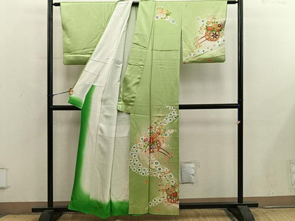 平和屋着物■訪問着　花車文　暈し染め　金彩　正絹　逸品　BAAY1104mz