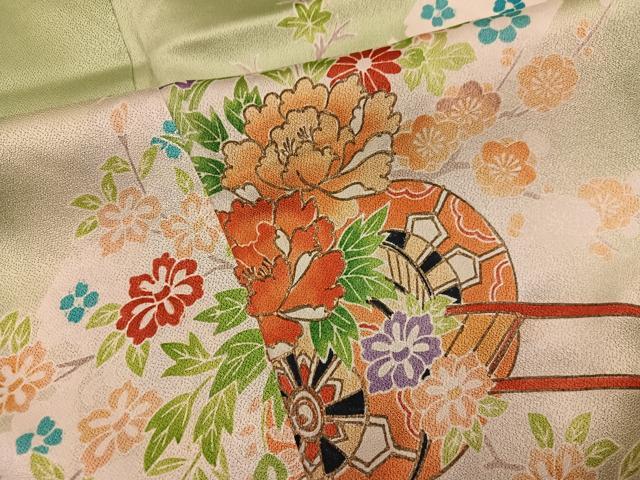 平和屋着物■訪問着　花車文　暈し染め　金彩　正絹　逸品　BAAY1104mz