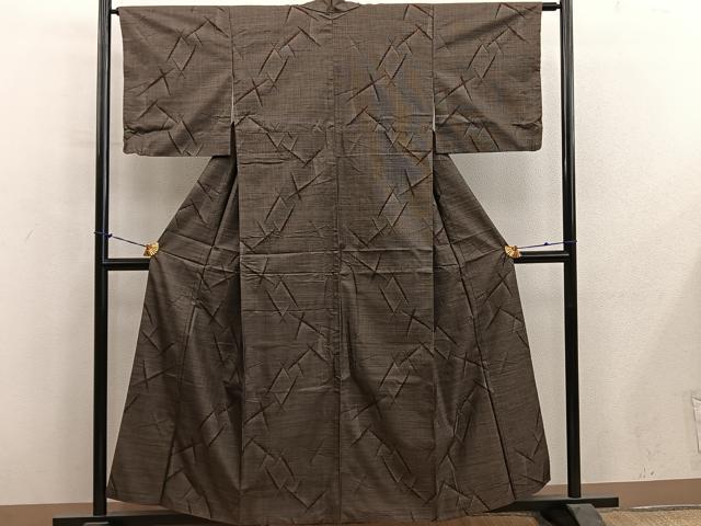 平和屋着物■本場大島紬　9マルキ　幾何学文様　正絹　逸品　BAAY1110mz