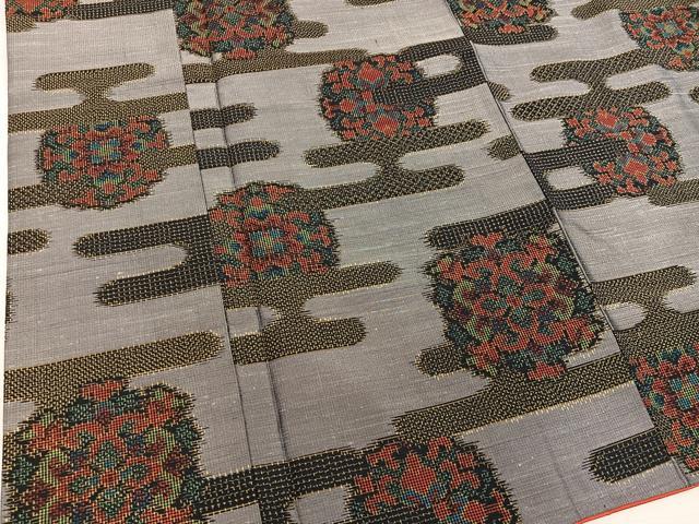 平和屋着物■上質な紬　エ霞花文　正絹　逸品　BAAY1115mz