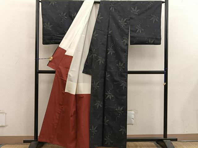 平和屋着物■本場大島紬　唐草文　正絹　逸品　BAAY1117mz