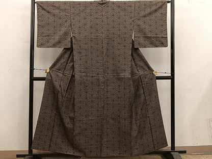 平和屋着物■本場大島紬　7マルキ　麻の葉文様　正絹　逸品　BAAY1119mz