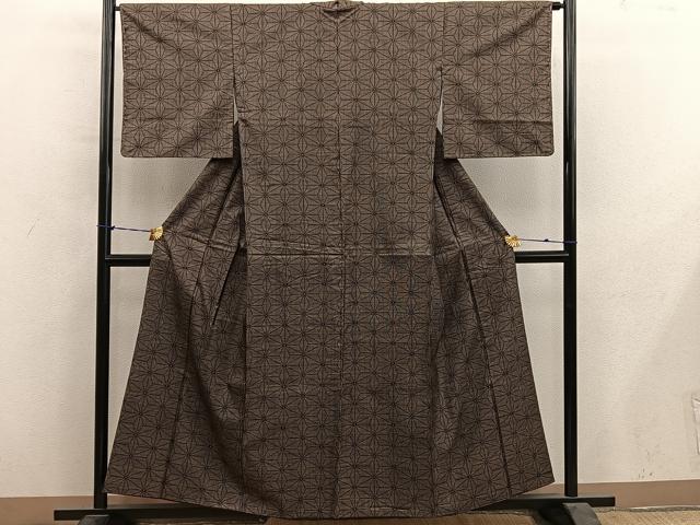 平和屋着物■本場大島紬　7マルキ　麻の葉文様　正絹　逸品　BAAY1119mz