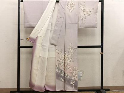 平和屋着物■訪問着　枝桜文　暈し染め　正絹　逸品　BAAY1124mz