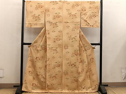 平和屋着物■上質な小紋　草花文　正絹　逸品　未使用　BAAY1127mz