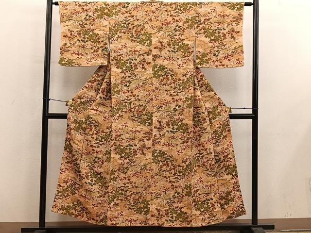 平和屋着物■上質な小紋　菊花文　正絹　逸品　BAAY1134mz