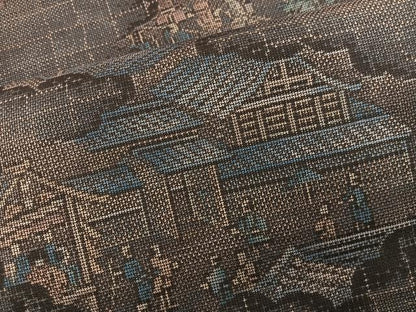 平和屋着物●本場大島紬　9マルキ　人物風景文　正絹　逸品　BAAY1135mz