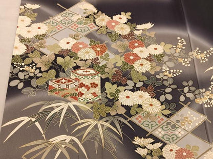 平和屋着物●訪問着　貝桶菊花文　暈し染め　金彩　高島屋扱い　正絹　逸品　BAAY1137mz