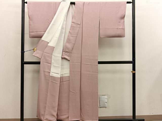 平和屋着物■上質な色無地　宍色　正絹　逸品　BAAY1141mz