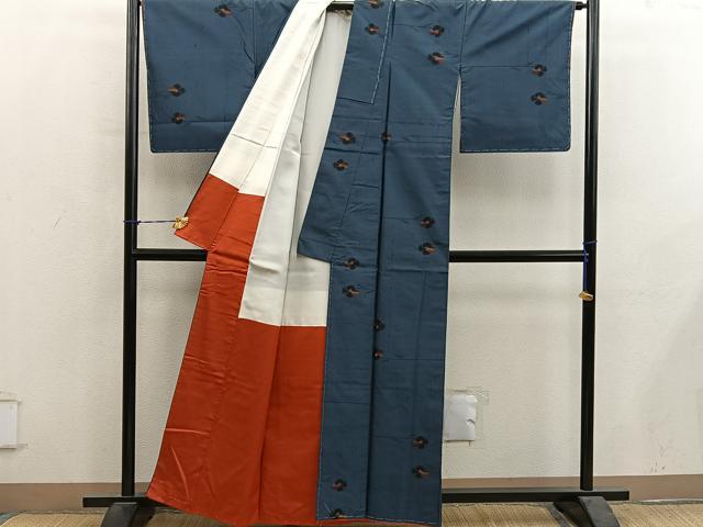 平和屋着物■上質な紬　椿　正絹　逸品　BAAY1142mz